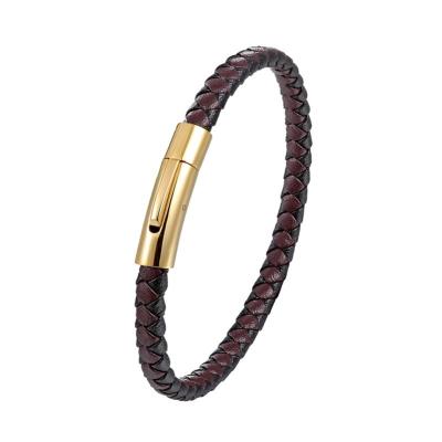 China New Style Simple Handwoven Leather Bracelet Popular Hand Jewelry Non-fading Bracelet for sale