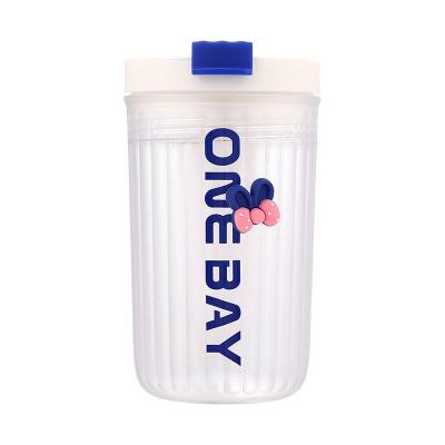 China 500ml Portable Coffee Cup High Aesthetic Tea Partition Plastic Cup for Office Products for sale