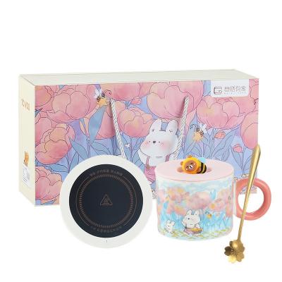 China Landbouw Doel Creative Gift Set Warme bekers met deksels Schattige keramische mokken en cadeautjes Te koop