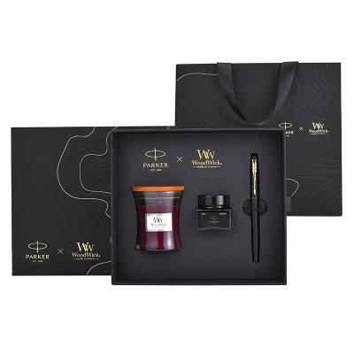 China XL Entry-Level Black Gold Ink Pen WoodWick Aromatherapy Black Gift Set for Anniversary for sale