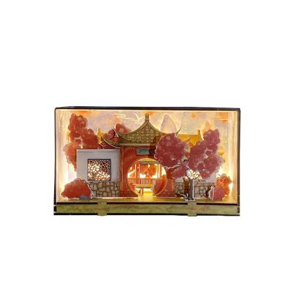 China Silk Screen Printing Techniques Chinese Style Wooden Night Lantern for Easter Decoration for sale