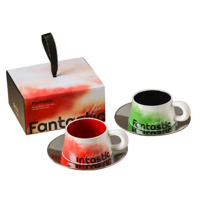 China Capacidad Taza de agua Taza de arte Latte grande en la serie Fantesi para regalos de negocios personalizados en venta