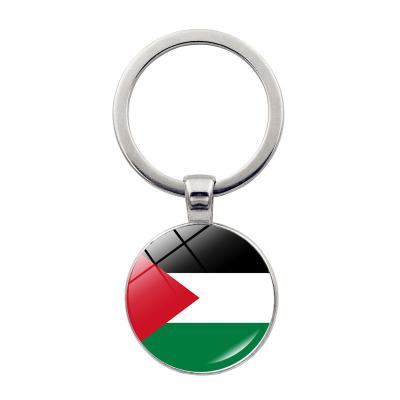 China Zinc Alloy Metal National Flag Keychain Pendant Crystal Keyring Jewelry Map Hot Trend for sale