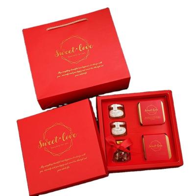 China Women's Day Special Jasmine Old White and Rose Tea Set with 2 Cans of Honey Giveaway Gift for sale