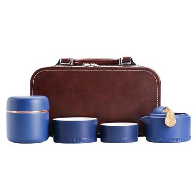 China Collectible Fu Lu Storage Fast Cup Set in Portable Leather Gift Box for Custom Gifts for sale