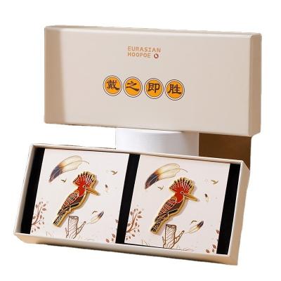 China National Tide Good Luck Auspicious Bird Gift Box Set Brooch * 2 Personalização de Presente de Negócios à venda