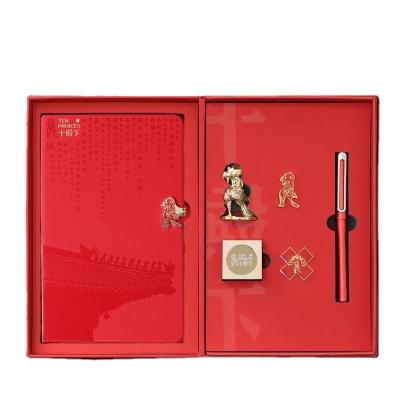 China Gift Set for Agriculture Industry Hand Ledger Book Signature Pen Badge and Phoenix Ornament for sale