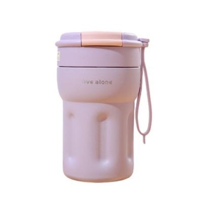 China Hotel and Resort Must-Have Portable Insulated Coffee Cup with Dual Drinking Straw for sale