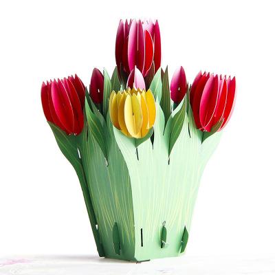 China Surprise Your Teacher with a 3D Tulip Greeting Card Silk Screen Printing Techniques for sale