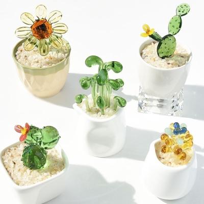 China Promotion Decorate Gifts Glass Ornaments for Succulent Cacti and Potted Plants for sale