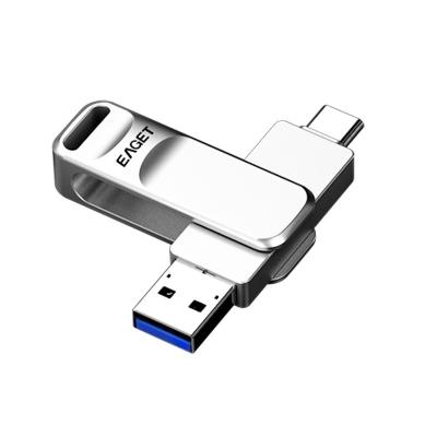 China Type-C USB3.0 Dual Interface USB Drive Rotating Design voor multifunctionele auto-montage Te koop