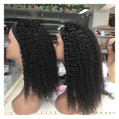 China Wholesale Cheap Price Deep Curly Hair Band Glueless Headband Wig Deep Curly Wig For Black Women for sale