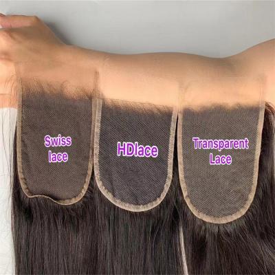 China Real HD 4x4 5x5 silky straight wave closure and 13x4 13x6 HD frontal bundles with 13x4 closure hd lace frontal closure for sale