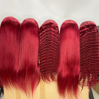 China VIYA Silky Straight 99j Burgundy 13x4 Lace Front Wig 30 Lace Frontal Wigs Hd Brazilian Hair For Women Red Colored Straight Deep Wave for sale