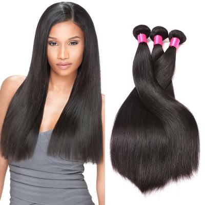 China Straight Human Hair 10A Virgin Hair Straight Bundles Hair Extensions 100% Natural Black Color for sale