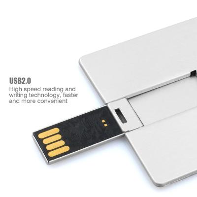 China Aluminum Material Card USB Pen Drive, Business Credit Card USB Metal Shenzhen Factory USB2.0 2GB 4GB 8GB 16GB 32GB Metal Memory for sale