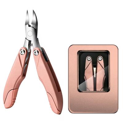 China Hot Selling Single Blade Nail Flute Plier Stainless Steel Cuticle Nipper For Toenail With Rubber Coating Comfortable Grip for sale