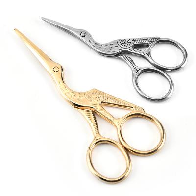 China Double-fold eyebrow/eyelid/embroider stainless steel wholesale eyebrow scissors trimming gold plating tool factory cosmetic beauty scissors for sale