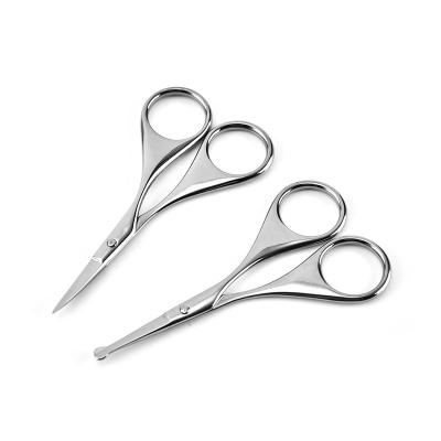 China Professional Double-fold Nose/Eyebrow/Eyelid Spring Beauty Personal Care Stainless Steel Sharp Curved Scissors For Eyebrow Eyelash for sale