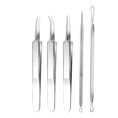 China 2021 Hot Sale 5 Pcs Stainless Steel Blackhead Remover Tool Kit Professional Skin Care Beauty Tools Acne Removal Facial for sale