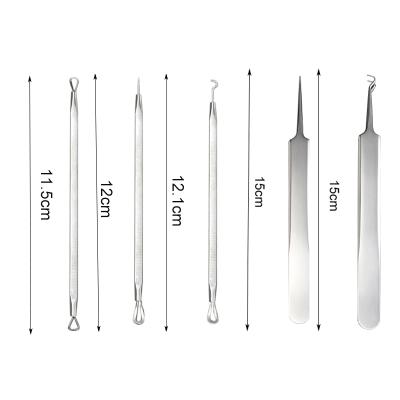 China Professional Portable Face Stainless Steel 5Pcs Needle Pimple Pimple Removal Tweezers Blackhead Remover Tool Kit for sale