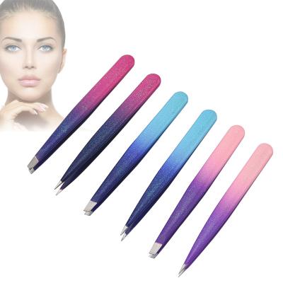 China Professional Eyebrow/Eyelash Tweezers 2pcs Eyelash Set Stainless Steel Eyelash Tweezers Eyebrow Tweezers for sale