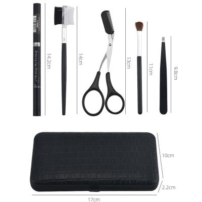 China 5pcs Non-specific Portable Eyebrow Trimming Tool Stainless Steel Eyebrow Beauty Tools Portable Practical Trimming Set Shaping Kit Grooming Kit for sale