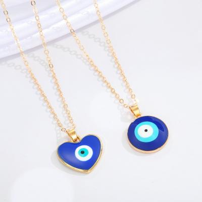 China FASHIONABLE Wholesale Hot Sale Devils Eye Blue Eye Necklace Turkish Evil Eye Pendant Necklaces for sale