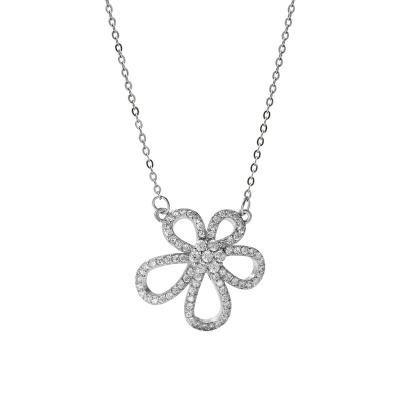 China Luxury FASHIONABLE Temperament S925 Sterling Silver Sunflower Clavicle Chain Necklace Kingcome Style Five-petal Flower Necklaces for sale