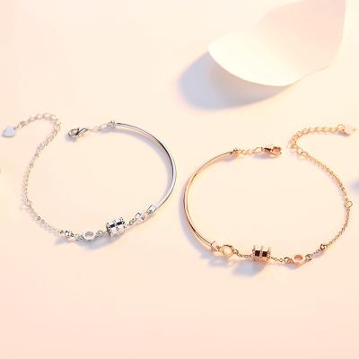 China Trendy Fashion Women's Bracelet Silver Jewelry S925 Sterling Silver Transfer Lucky Small Size Popular Bracelets for sale