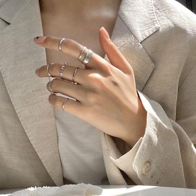 China FASHIONABLE Fashion Seven Ring Cold Wind Ins Women's Personality Combination Pieces Open Knuckle Ring Set for sale