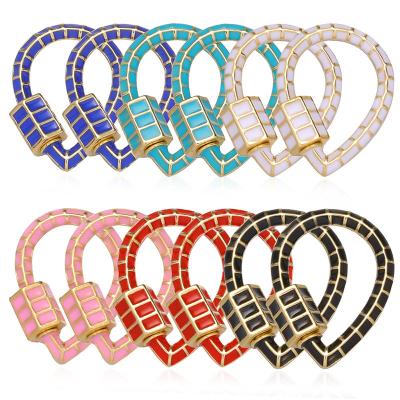 China Wire Personality Fashion Environmental Protection Copper Screw Clasp Carabiner Ornament Copper Micro-inlaid Pendant Accessories for sale