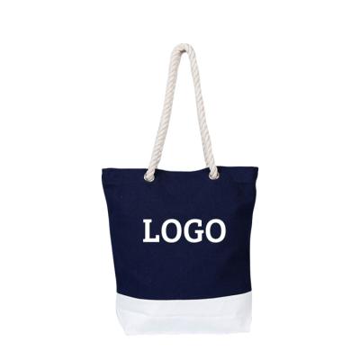 China Factory Promotional Women Handled Grocery Bag Cotton Canvas Tote Bag With Rope Handle for sale