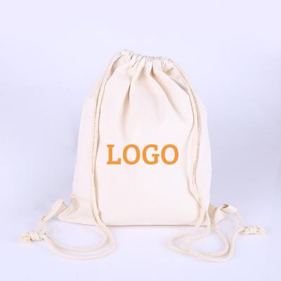 China Custom Rope Handle Hot Sale Printing Cotton Bag OEM Accept Organic Butterfly Drawstring Backpack Bag for sale