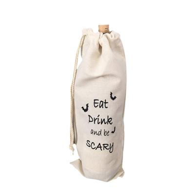 China Top Quality Eco-Friendly Canvas Tote Wine Bags Friendly Custom Printed Shopping Canvas Wine Bag for sale