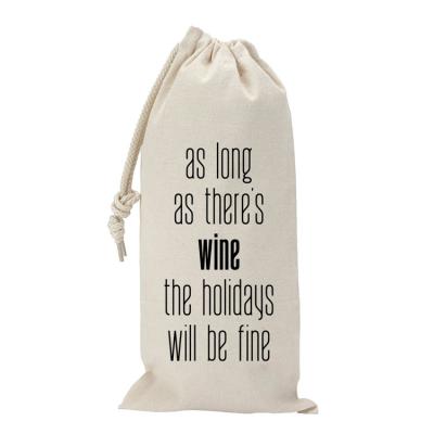 China Large Canvas Wine Tote Custom Logo Shopping Bag Wide Varieties Wine Bottle Eco-friendly Canvas Bag for sale