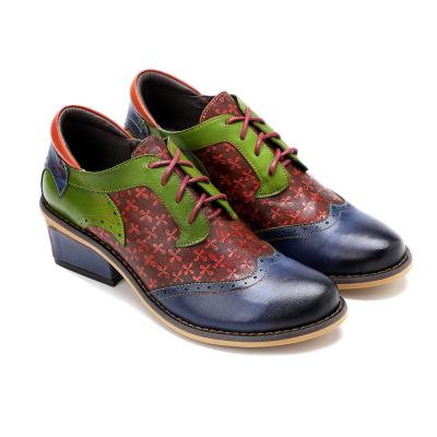 China Brogue Oxford hecha a mano zapatos de mujer cordones hasta el vestido zapatos 36-42 tamaño en venta