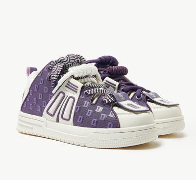 Chine Sneakers en cuir féminin élégant Patchwork Sneakers de plateforme décontractée féminine à vendre