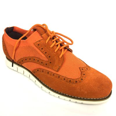 China Bruine suede lederen herens casual platte schoenen, lace up casual sport schoenen Te koop