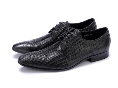 China All Woven Bright Genuine Mens Leather Dress Shoes , Leather Oxfords Shoes For Men for sale