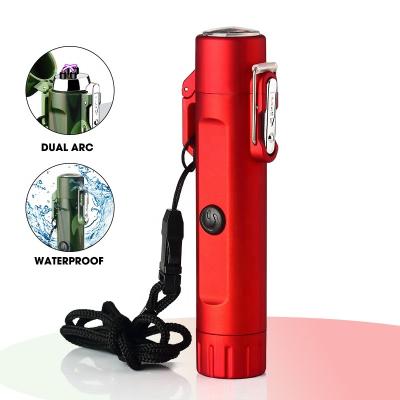 China Flashlight 3 in 1 Outdoor Rechargeable Usb Cigarete Water Proof Plasma Arc Fire Pit Electric Igniter for sale