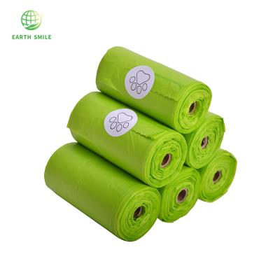 China Custom Eco Friendly Compostable Biodegradable PLA Sustainable Pet Wholesale Dog Poop Waste Bag With Handle On Roll for sale