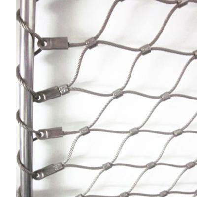 China 304/316 Hot Sale Stainless Steel Wire Rope Mesh For Animals Flexible Protective Ringed Rope Wire Aviary Mesh for sale