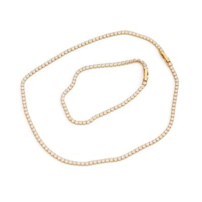 China High Quality New Arrival Gold Plated Necklace Simple Necklace Fashionable Ins. Zircon Zircon Necklace Handmade For Women for sale