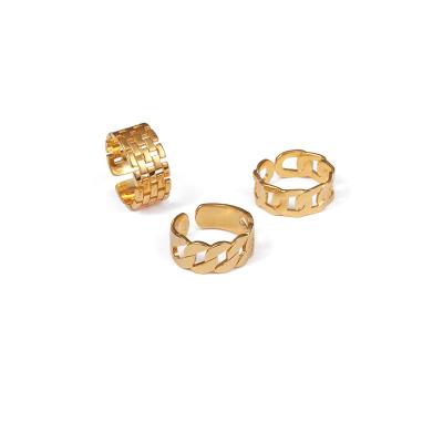 China New Arrival High Quality 18k Gold Plated Ring Soft Opening INS Ring Wholesale Trendy Cool Jewelry For Women for sale