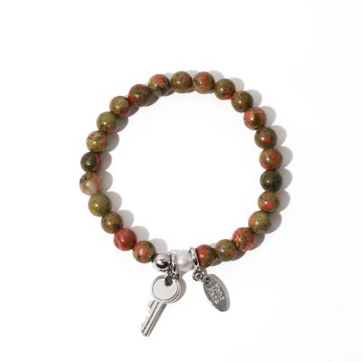 China New Arrival High Quality Natural Stone Bohemian Hot Style Real Pearl Ins Key&Lock Trendy Bead Bracelet For Women for sale