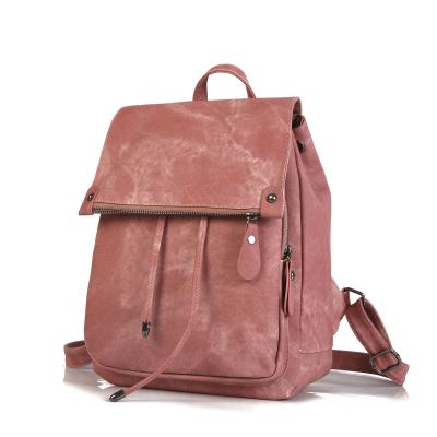 China Waterproof Women PU Leather Bags Fashion Solid Color Ladies Bags School Backpack Bag for sale