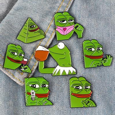 China NEW Design Fashion Coat Clothespin Cardboard Pepe The Frog Brooch Pin for sale