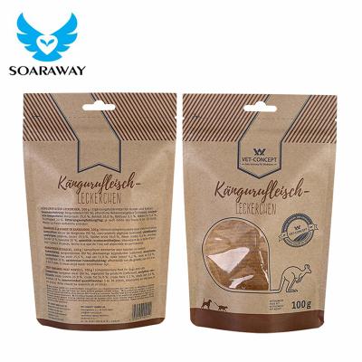 China Recyclable Custom Printed Plastic Clear Zipper Window Kraft Paper Tea Packaging Holder Pouch Doypack for sale