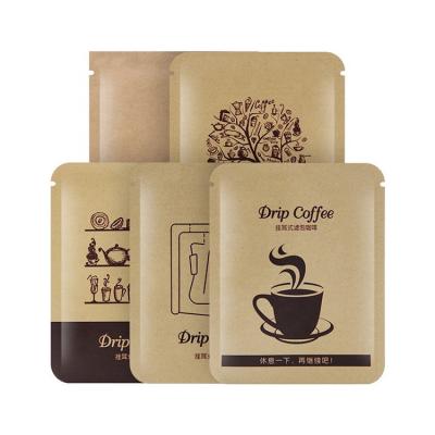 China Biodegradable Custom Kraft Paper Drip Coffee Bag Sachets for sale